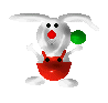 gifs lapin qui joue avec un oeuf